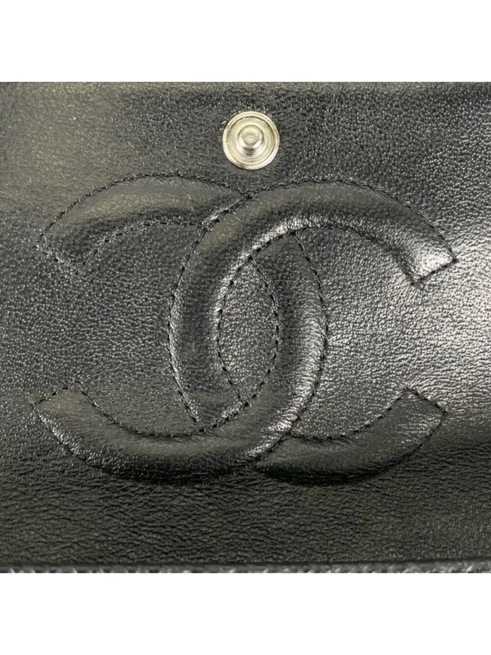 Chanel Shoulder Bag Quilted 25 Silver Chain Black